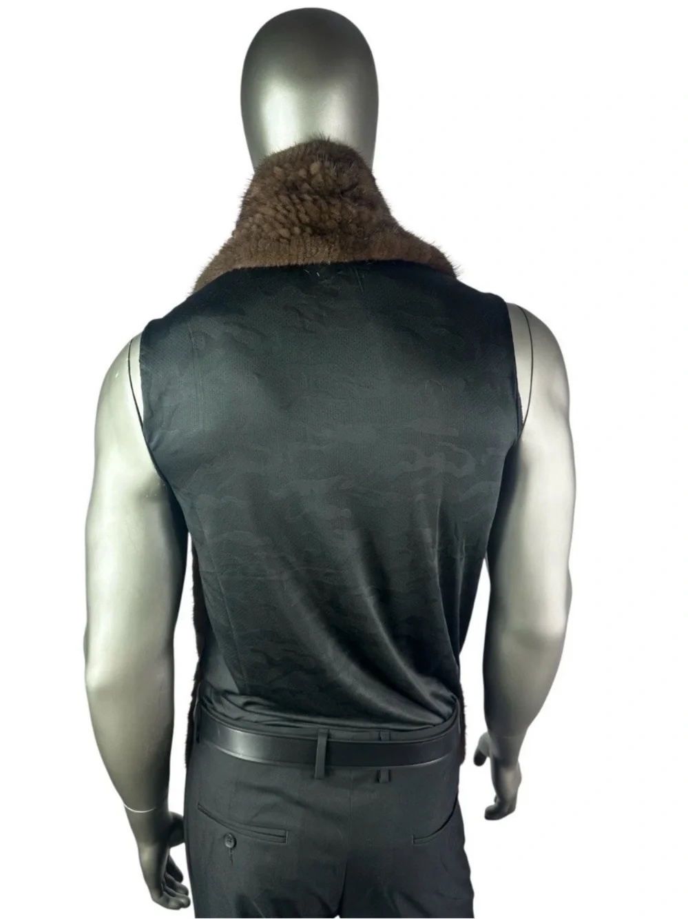 Men’s MAHOGANY MINK Knitted MINK Scarf, 70”L, Certified Vintage Fur